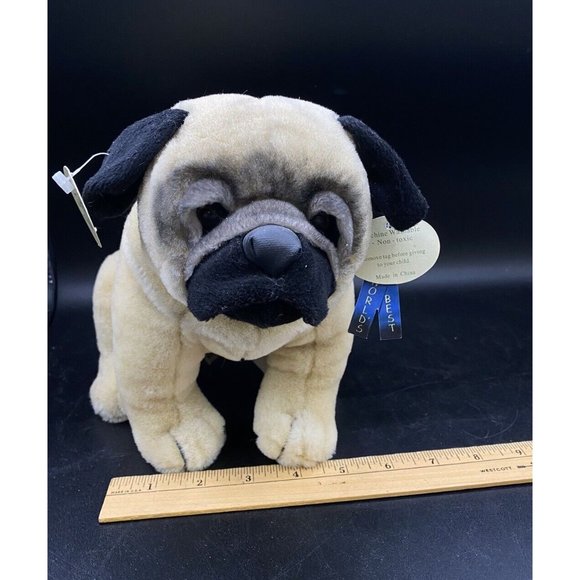 Jaag Pug Puppy Dog Plush Toy 2019 Doggie Tan & Black NWT - Picture 16 of 16
